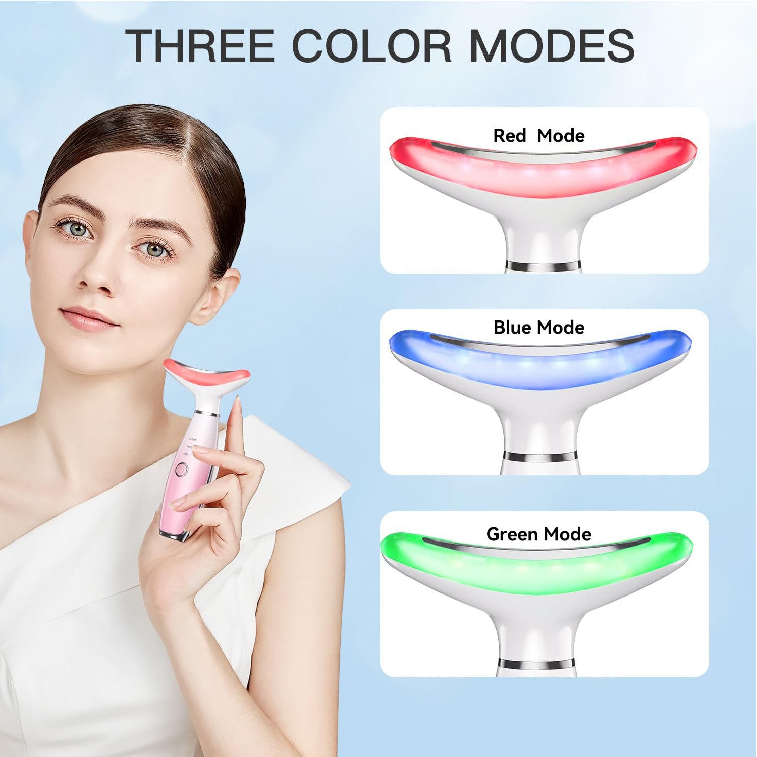 The Sculpt & Glow Face Massager in use