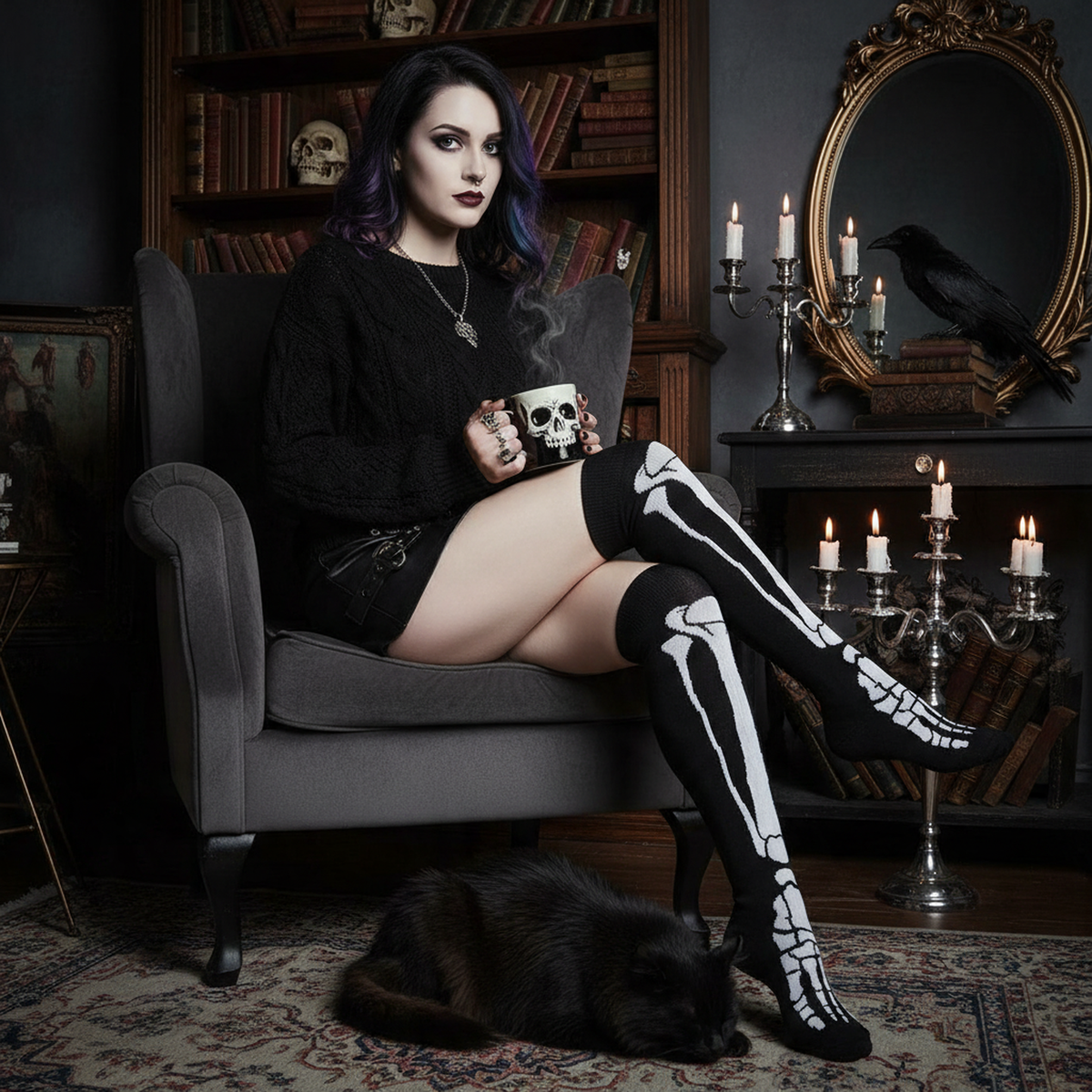 The Skulls & Thrills Knee Socks